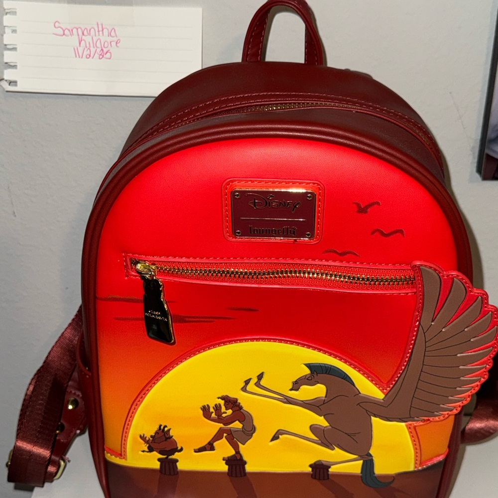 Loungefly NWOT (no strap holders) Hercules 25th Anniversary Sunset